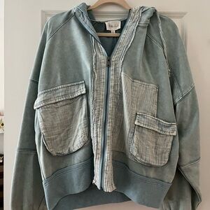 Three Birds Nest Blue Hooded Jacket